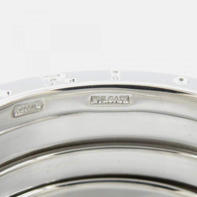 Pre Owned Bvlgari B.Zero1 3-Band 18K White Gold Ring EU 56