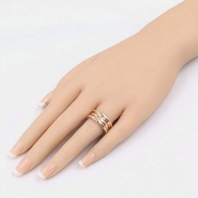 Pre Owned Bvlgari B.Zero1 3-Band 18K Rose Gold Ring EU 55