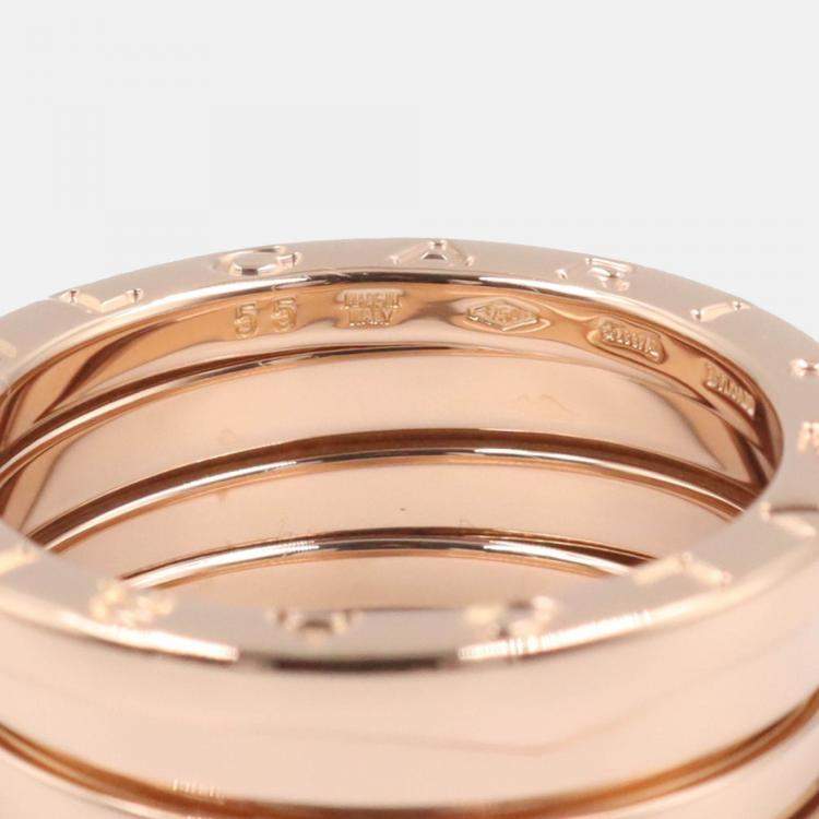 Pre Owned Bvlgari B.Zero1 3-Band 18K Rose Gold Ring EU 55