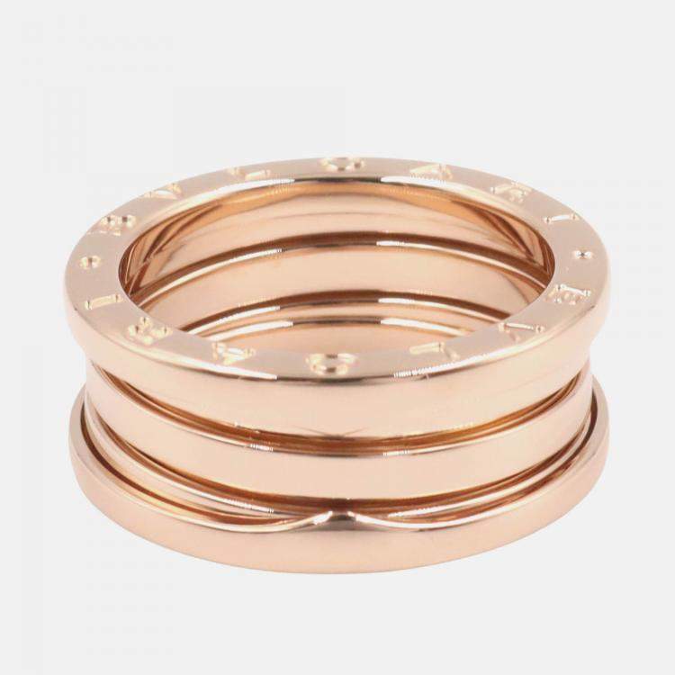 Pre Owned Bvlgari B.Zero1 3-Band 18K Rose Gold Ring EU 55