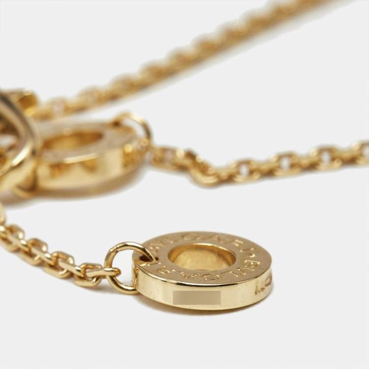 Pre Owned Bvlgari Divas' Dream Malachite Diamond 18K Yellow Gold Pendant Necklace