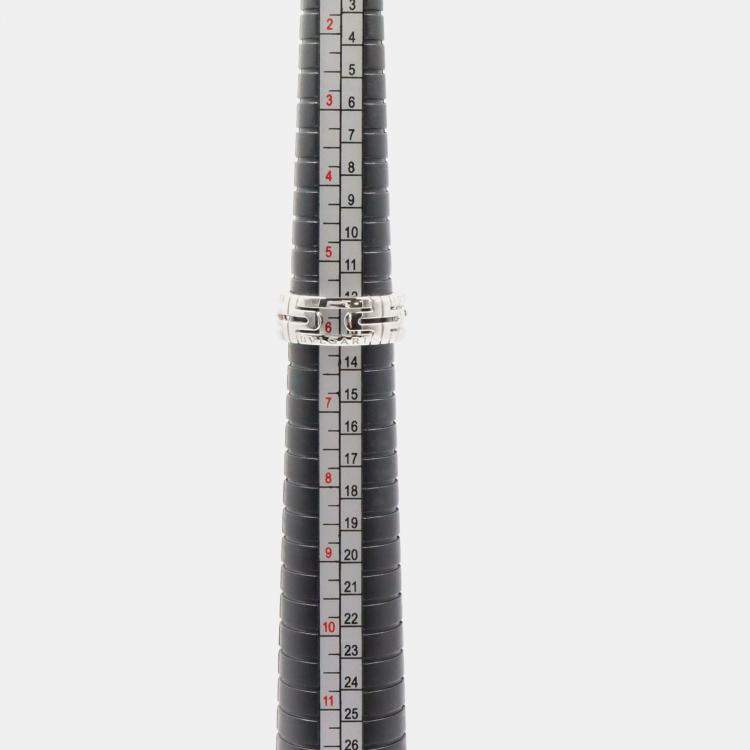 Pre Owned Bvlgari Parentesi 18K White Gold Band Ring EU 52