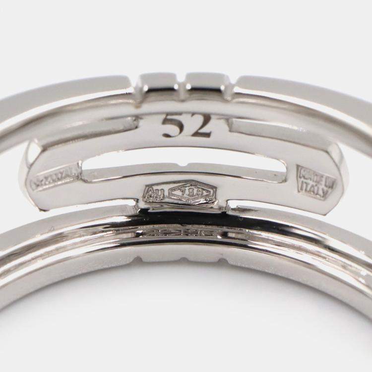 Pre Owned Bvlgari Parentesi 18K White Gold Band Ring EU 52