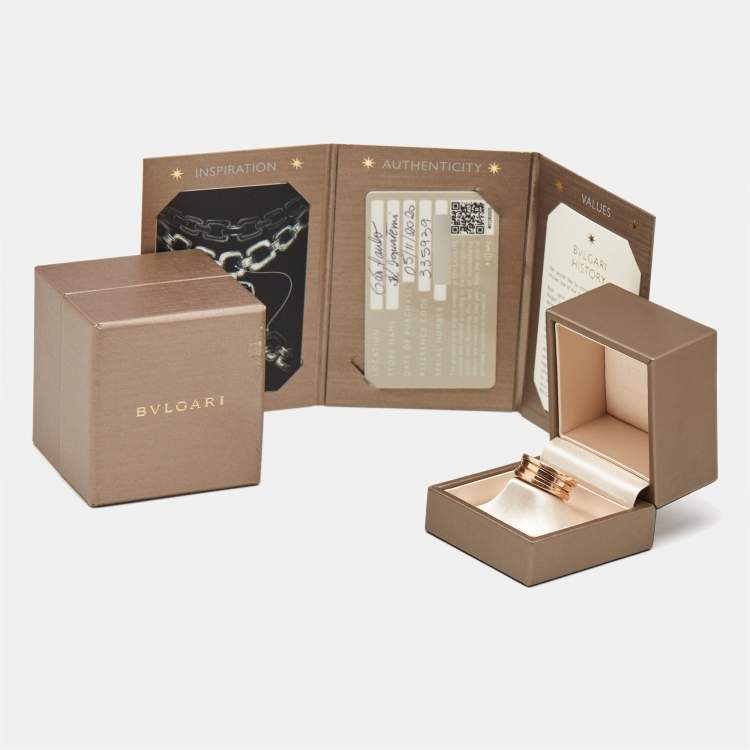 Pre Owned Bvlgari B.Zero1 3-Band 18k Rose Gold Ring Size 58