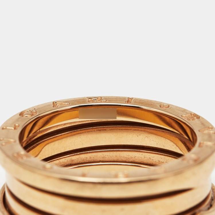 Pre Owned Bvlgari B.Zero1 3-Band 18k Rose Gold Ring Size 58