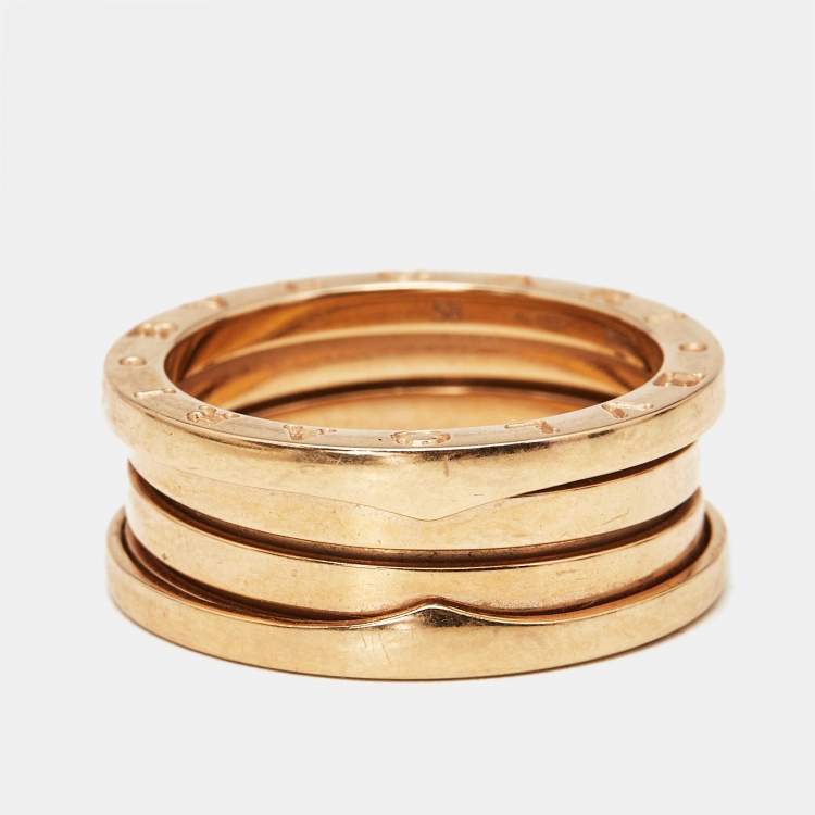 Pre Owned Bvlgari B.Zero1 3-Band 18k Rose Gold Ring Size 58