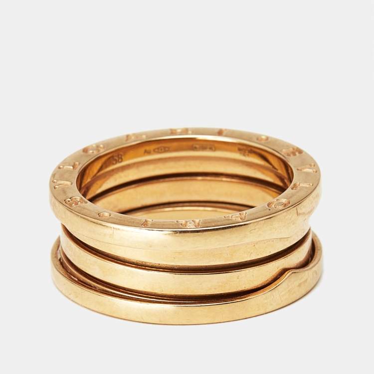 Pre Owned Bvlgari B.Zero1 3-Band 18k Rose Gold Ring Size 58