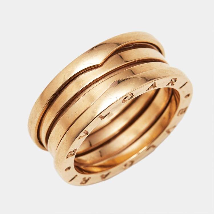 Pre Owned Bvlgari B.Zero1 3-Band 18k Rose Gold Ring Size 58