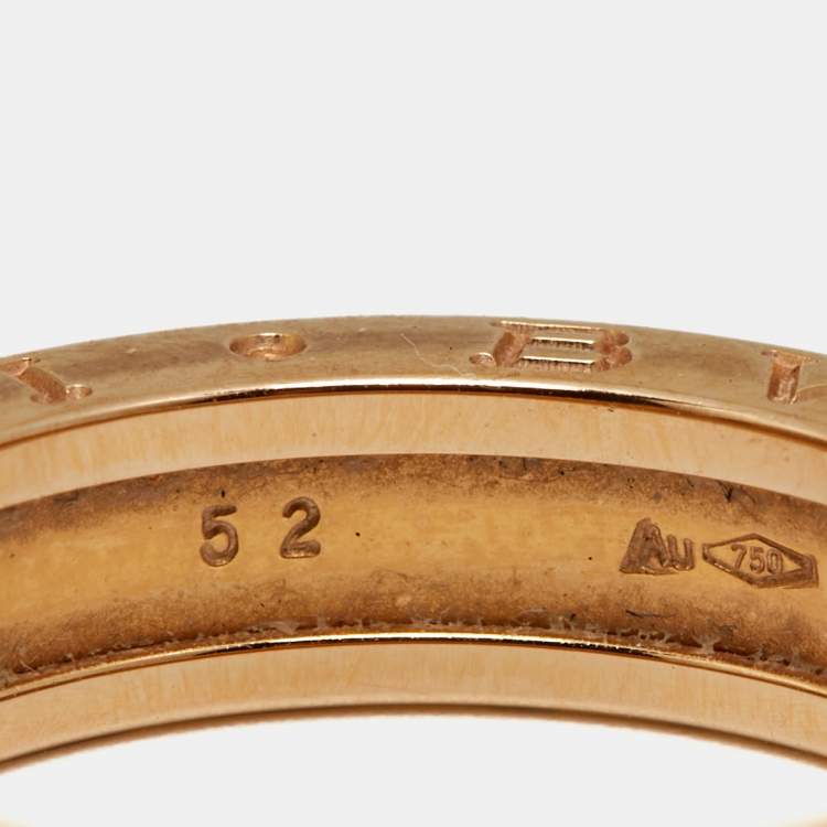 Pre Owned Bvlgari B.Zero1 1-Band 18k Rose Gold Ring Size 52