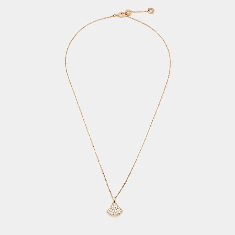 Pre Owned Bvlgari Divas' Dream Diamonds 18k Rose Gold Necklace