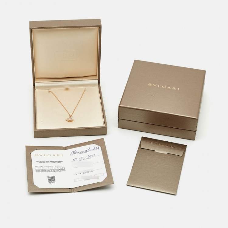 Pre Owned Bvlgari Divas' Dream Diamonds 18k Rose Gold Necklace