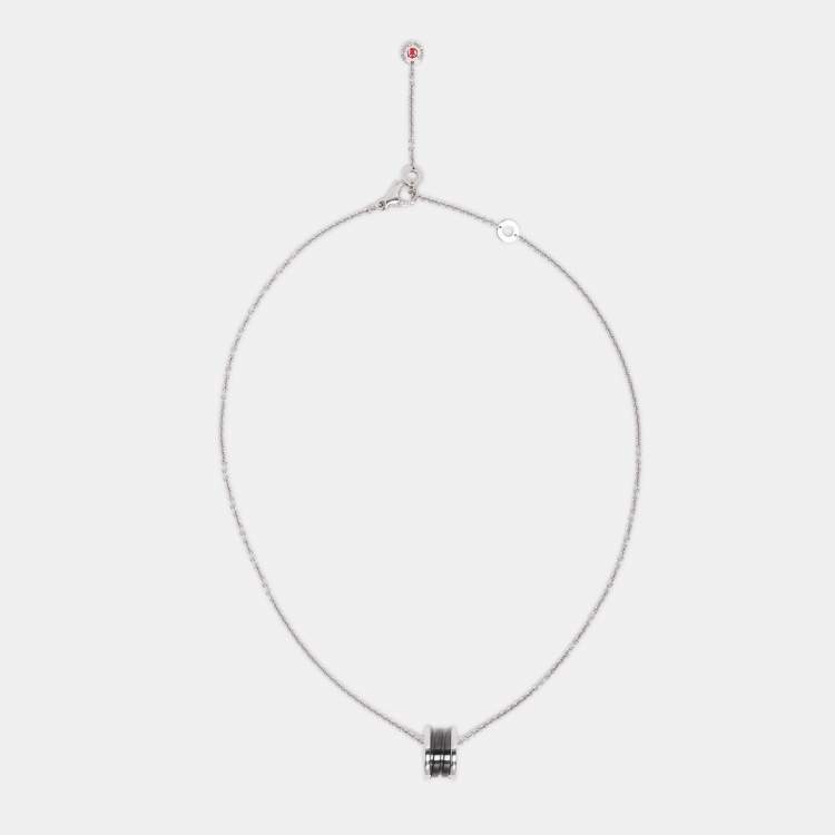 Pre Owned Bvlgari B. Zero1 Save the Children Ceramic Sterling Silver Pendant Necklace