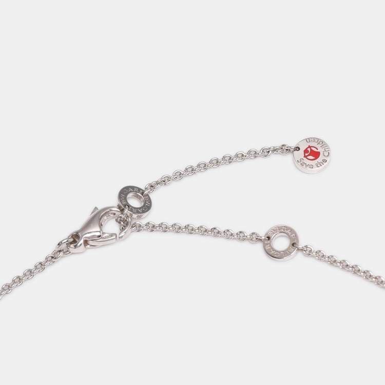 Pre Owned Bvlgari B. Zero1 Save the Children Ceramic Sterling Silver Pendant Necklace