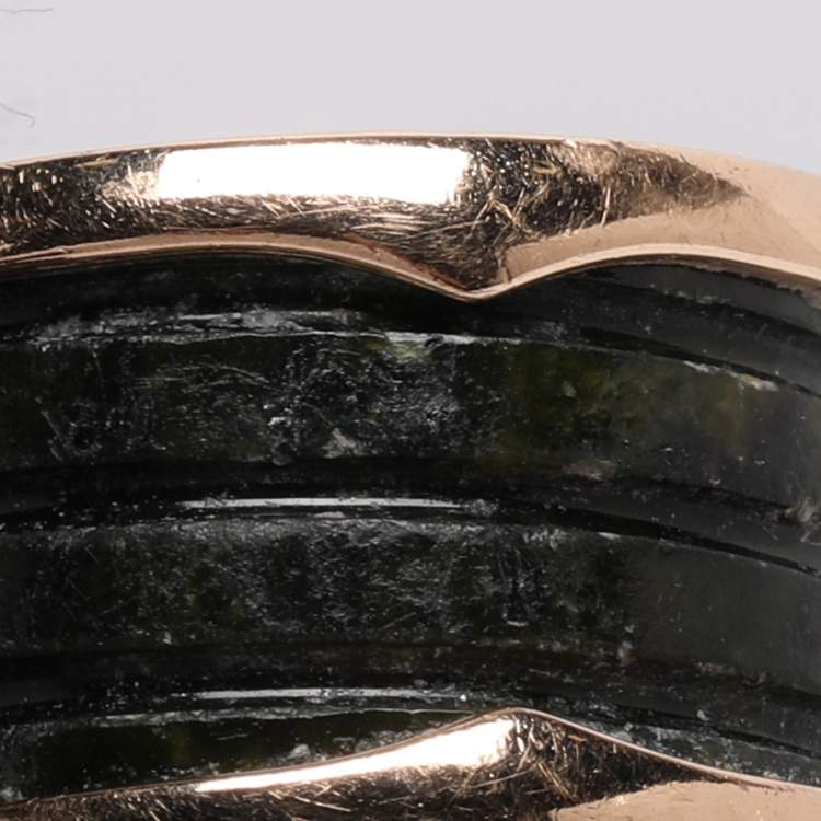 Pre Owned Bvlgari B.Zero1 18K Rose Gold and Ceramic Band Ring EU 53