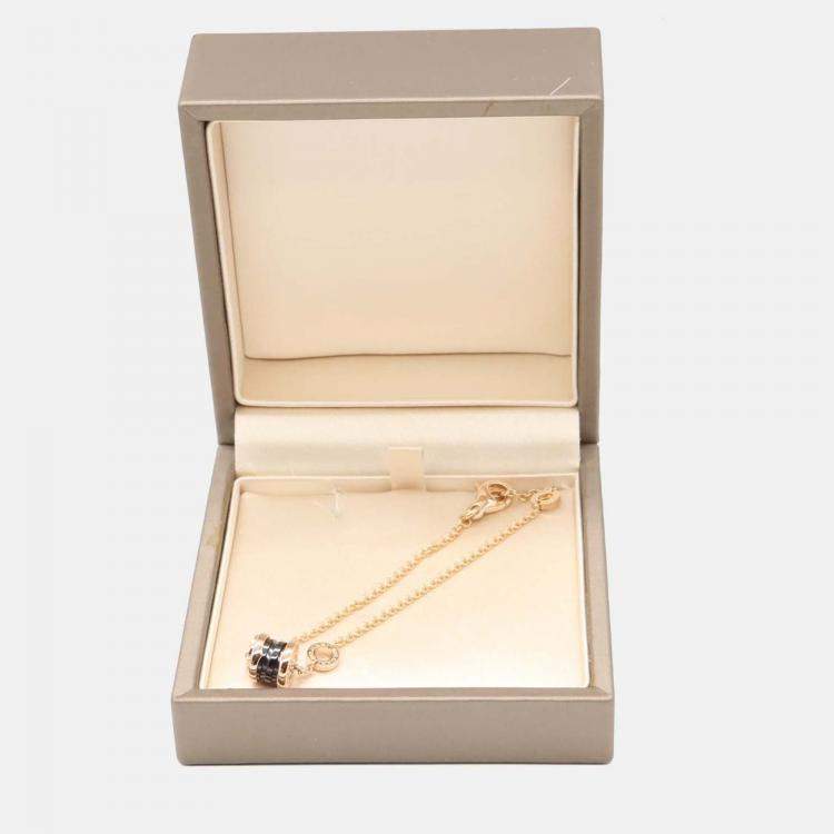 Pre Owned Bvlgari B.zero1 18K Rose Gold and Black Ceramic Bracelet