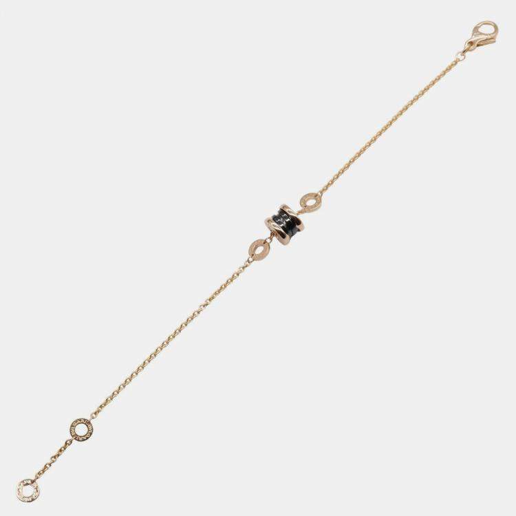 Pre Owned Bvlgari B.zero1 18K Rose Gold and Black Ceramic Bracelet