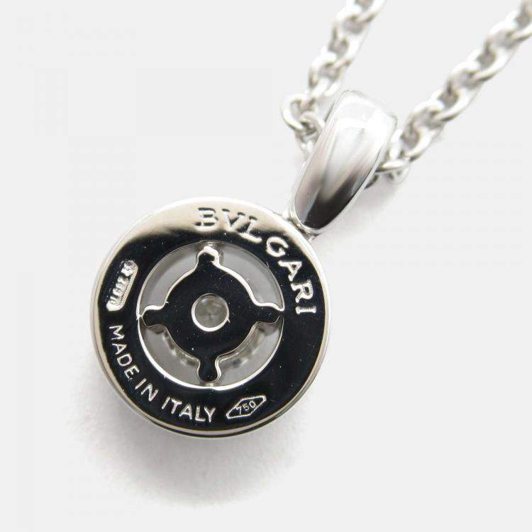 Pre Owned Bvlgari Bvlgari 18K White Gold and Diamond Pendant Necklace