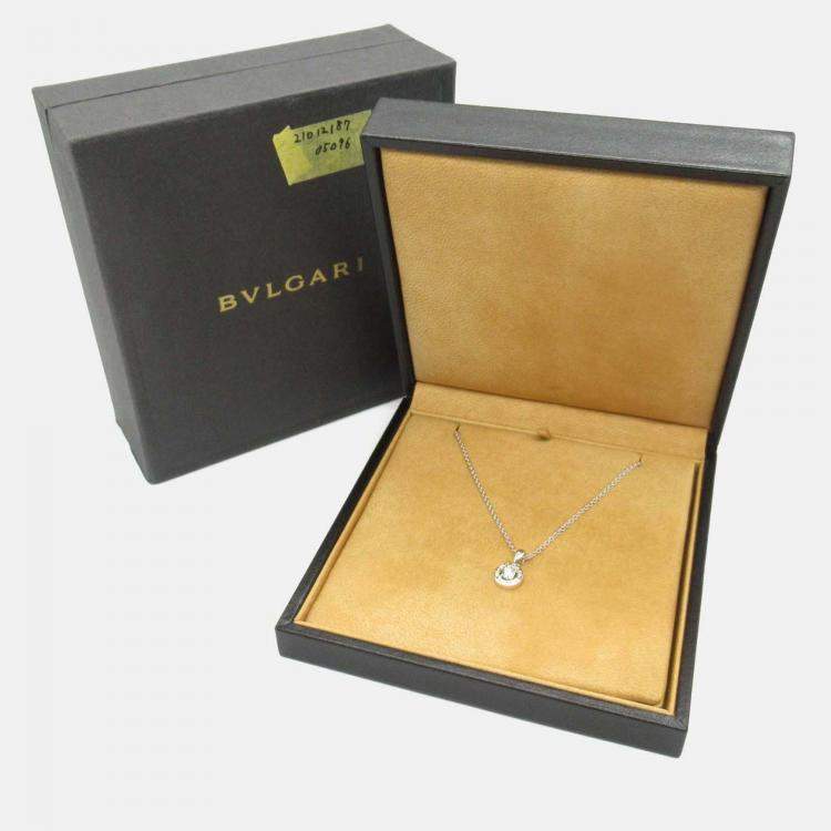 Pre Owned Bvlgari Bvlgari 18K White Gold and Diamond Pendant Necklace