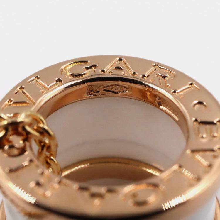 Pre Owned Bvlgari B.zero1 18K Rose Gold and White Ceramic Pendant Necklace