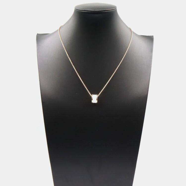 Pre Owned Bvlgari B.zero1 18K Rose Gold and White Ceramic Pendant Necklace