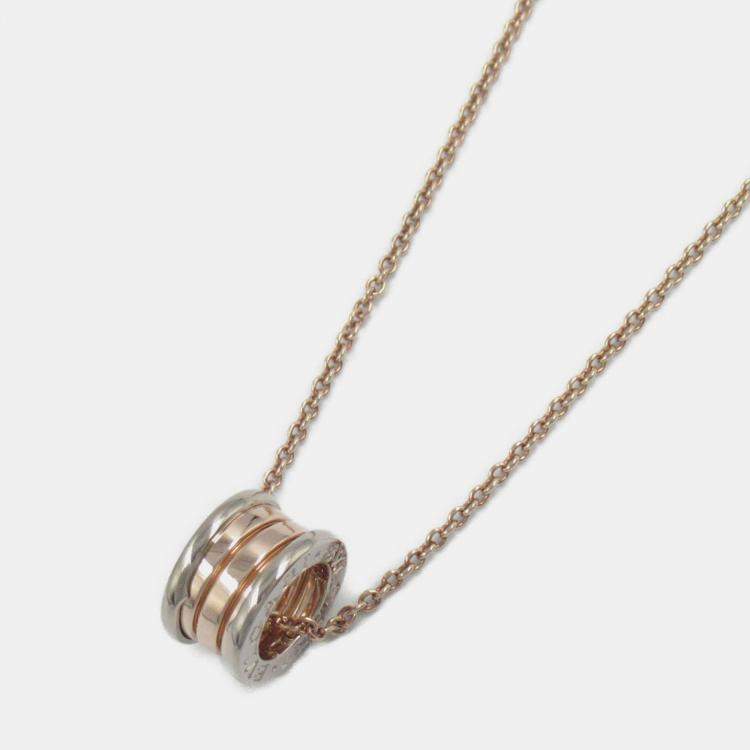 Pre Owned Bvlgari B.zero1 18K Rose and White Gold Necklace