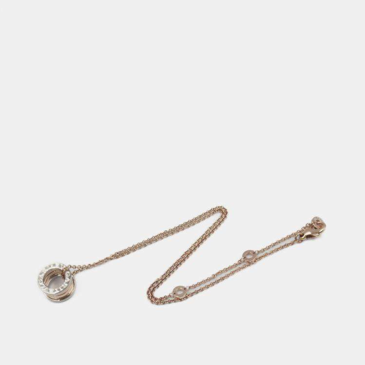 Pre Owned Bvlgari B.zero1 18K Rose and White Gold Necklace