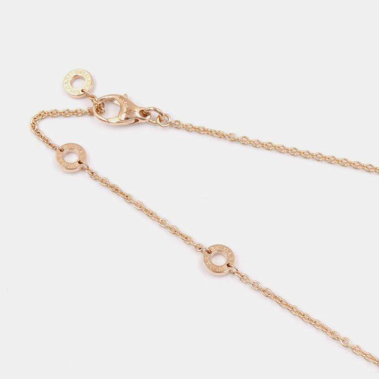 Pre Owned Bvlgari B.zero1 Legend 18K Rose Gold and White Ceramic Necklace