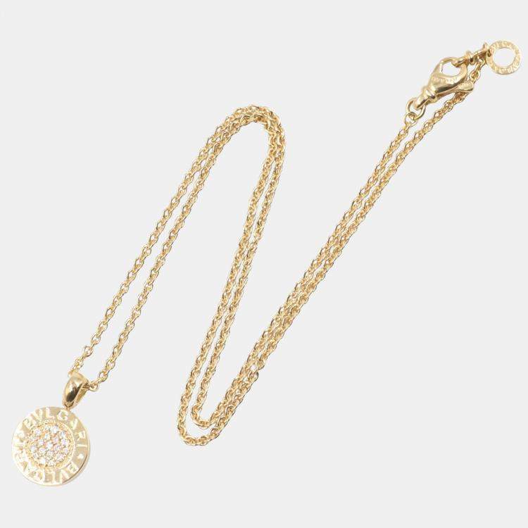 Pre Owned Bvlgari Bvlgari Bvlgari 18K Yellow Gold and Diamond Pendant Necklace