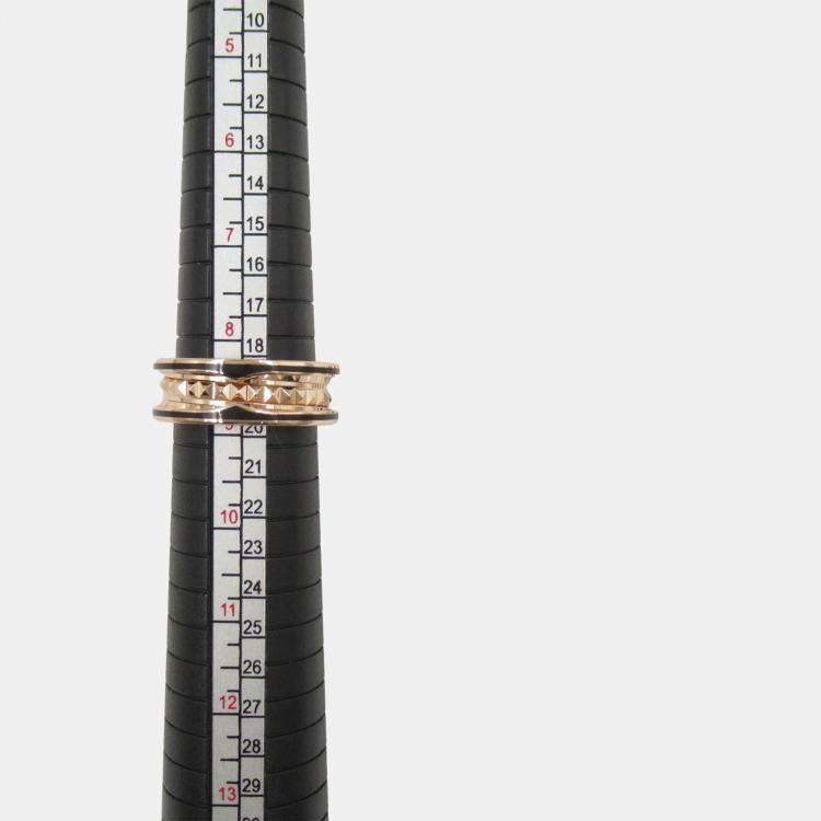 Pre Owned Bvlgari B.zero1 18K Rose Gold and Black Ceramic Ring EU 59