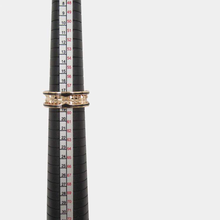 Pre Owned Bvlgari B.zero1 18K Rose Gold and Black Ceramic Ring EU 59