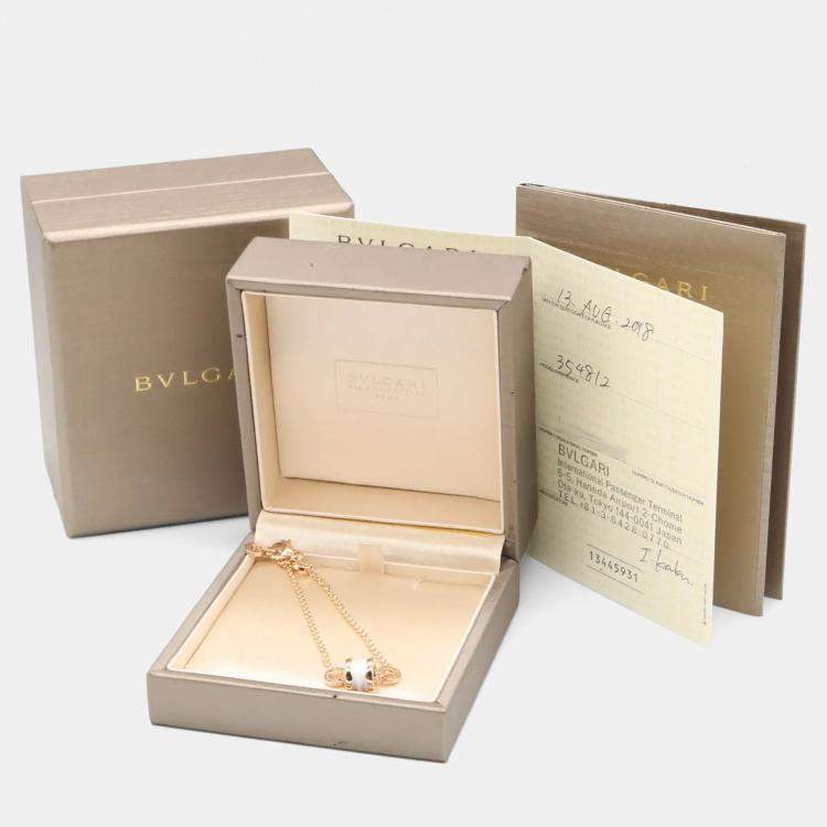 Pre Owned Bvlgari B.zero1 18K Rose Gold and Ceramic Chain Bracelet