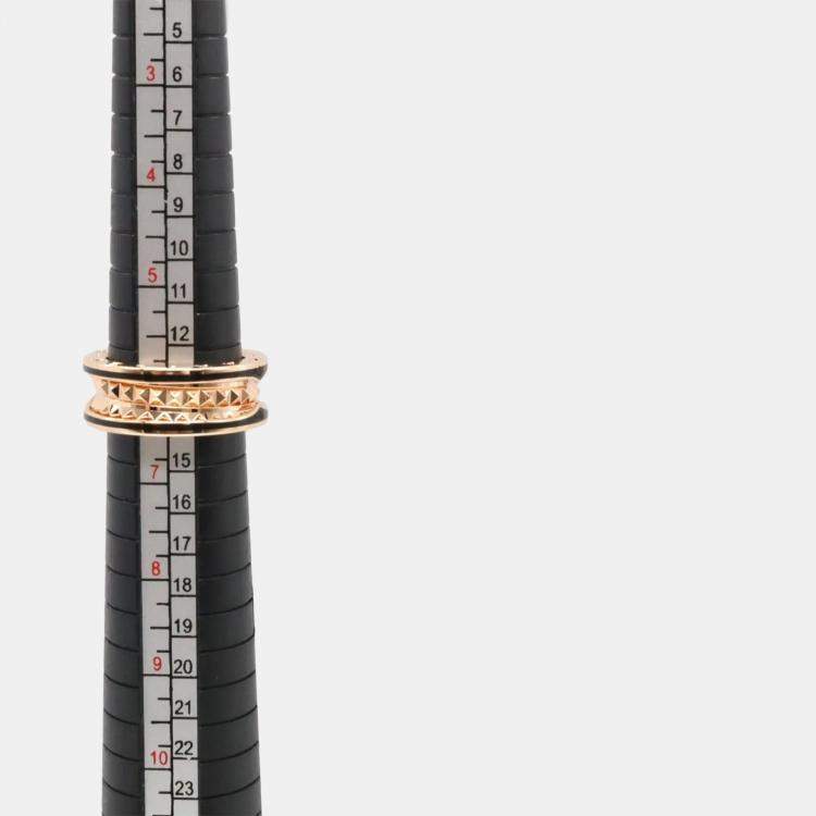 Pre Owned Bvlgari B.zero1 18K Rose Gold and Ceramic Band Ring EU 53