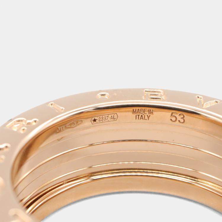 Pre Owned Bvlgari B.zero1 18K Rose Gold and Ceramic Band Ring EU 53