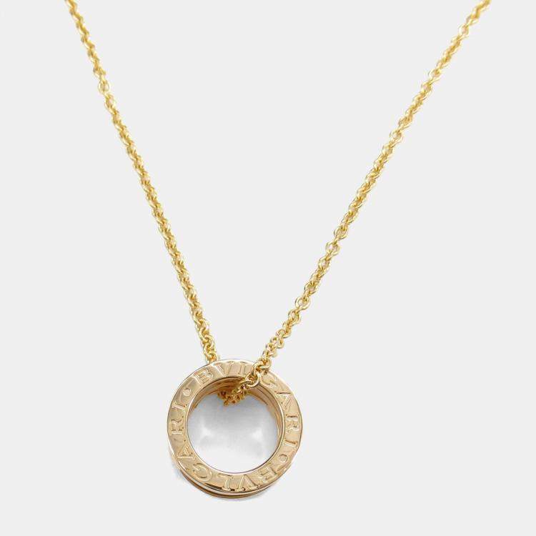 Pre Owned Bvlgari B.zero1 Design Legend 18K Rose Gold and White Ceramic Pendant Necklace