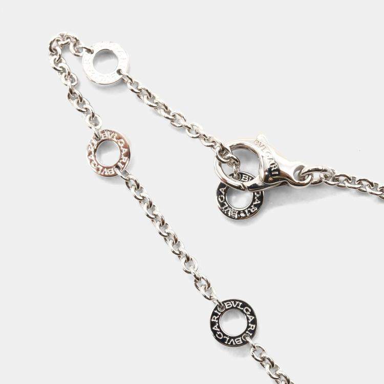 Pre Owned Bvlgari Parentesi 18K White Gold and Diamond Pendant Necklace