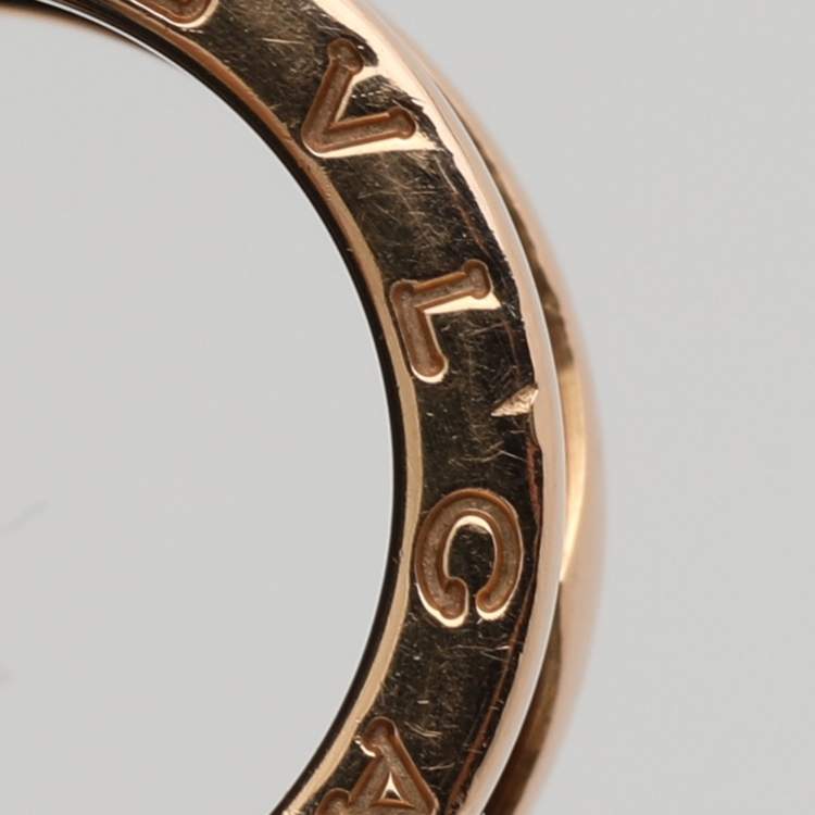 Pre Owned Bvlgari B.Zero1 4-Band Black Ceramic 18K Rose Gold Band Ring Size 51