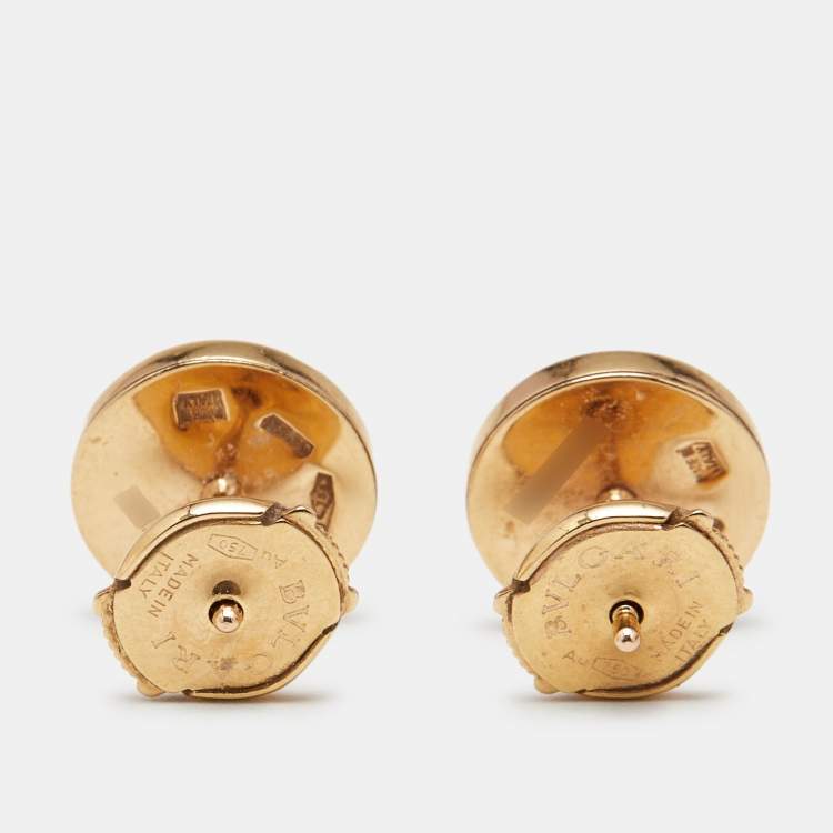 Pre Owned Bvlgari Bvlgari Bvlgari Mother of Pearl 18k Rose Gold Earrings