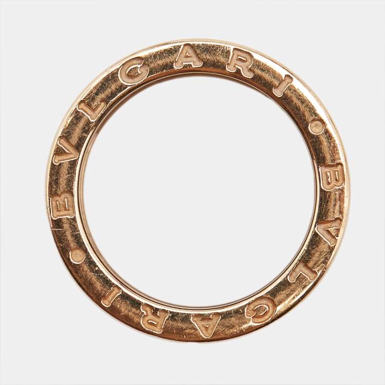 Pre Owned Bvlgari B.Zero1 18K Rose Gold Ceramic Band Ring Size 54