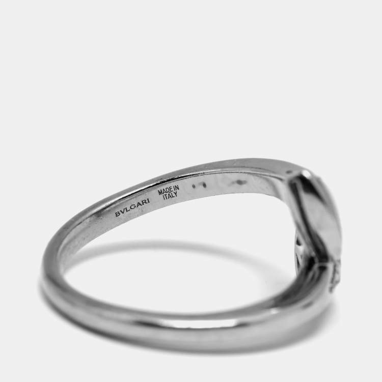 مملوكة مسبقًا Bvlgari Divas' Dream Mother of Pearl Diamonds 18k White Gold Ring Size 51