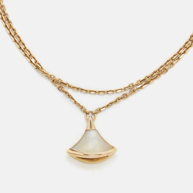 Pre Owned Bvlgari Divas' Dream Mother of Pearl 18k Rose Gold Bracelet SM