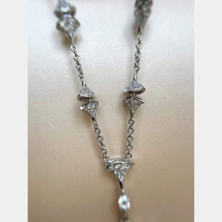 مملوكة مسبقًا Bulgari High Jewelry Fan Pendant Necklace White Gold Full Diamond