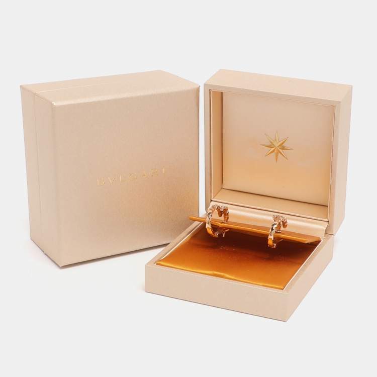 Pre Owned Bvlgari Serpenti Viper Diamond 18K Rose Gold Earrings