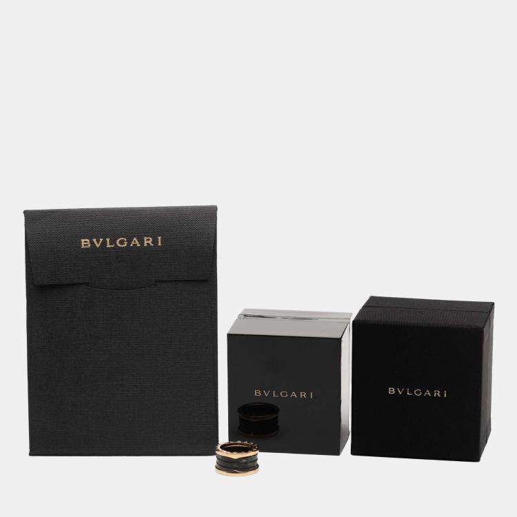 Pre Owned Bvlgari 18K Rose Gold and Bowenite B.Zero1 Four Band Ring