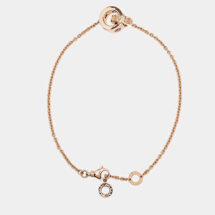 Pre Owned 18K Rose Gold Amethyst and Tourmaline Roman Sorbets Bracelet