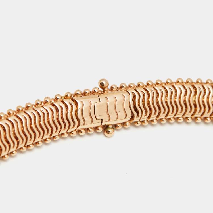 Pre Owned Bvlgari Serpenti Diamonds Onyx 18k Rose Gold Necklace