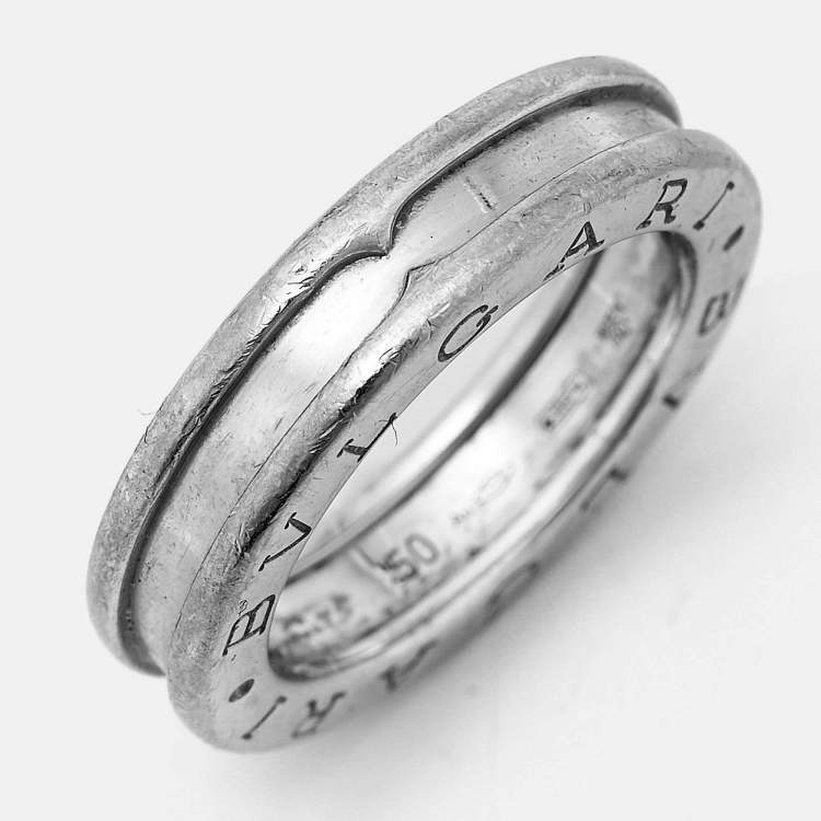 Pre Owned Bvlgari B.Zero1 1-Band 18k White Gold Ring  Size 50
