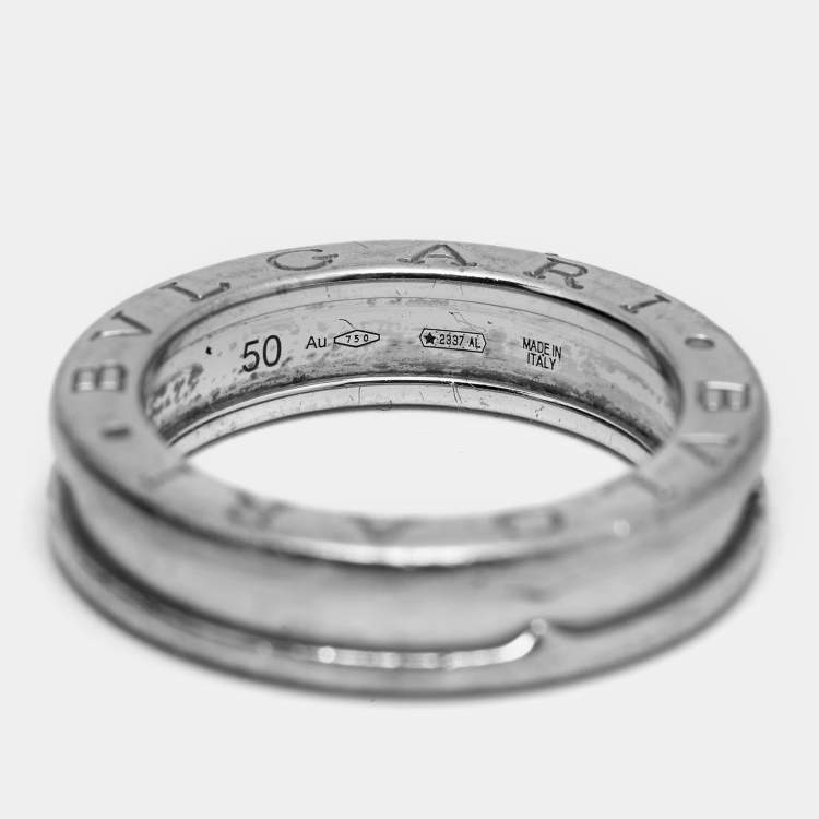 Pre Owned Bvlgari B.Zero1 1-Band 18k White Gold Ring  Size 50
