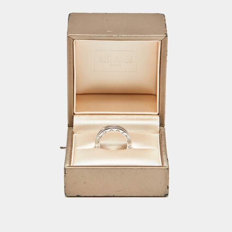 Pre Owned Bvlgari B.Zero1 1-Band 18k White Gold Ring  Size 50