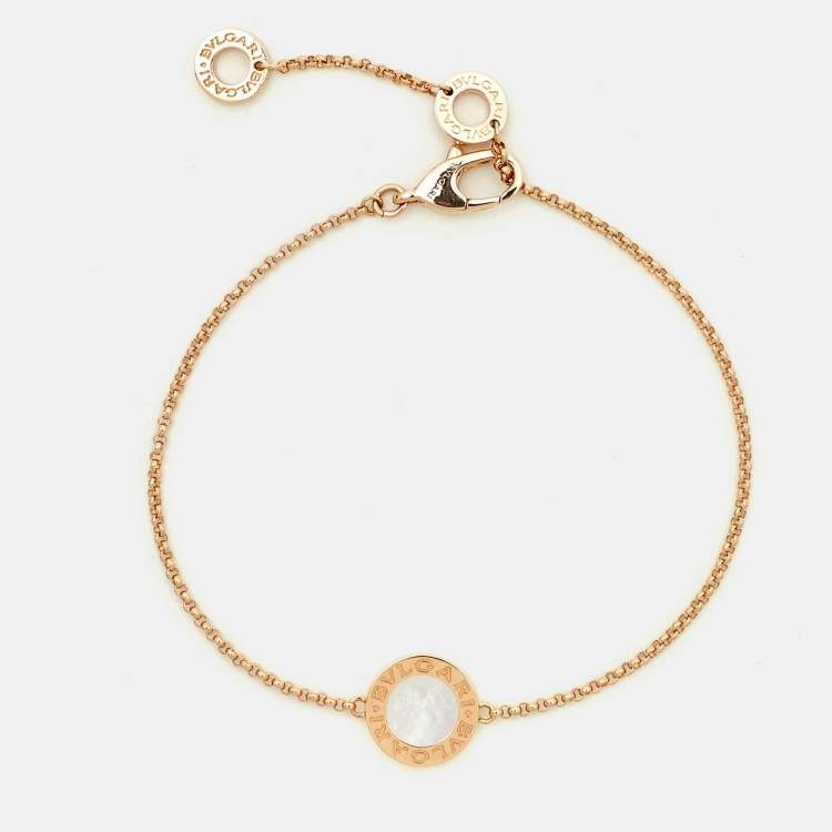 Pre Owned Bvlgari Bvlgari Mother of Pearl 18k Rose Gold Bracelet SM