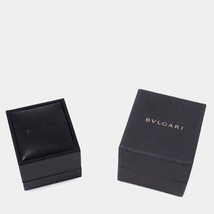 Pre Owned Bvlgari B.Zero1 18K White Gold Garnet Ring EU 53